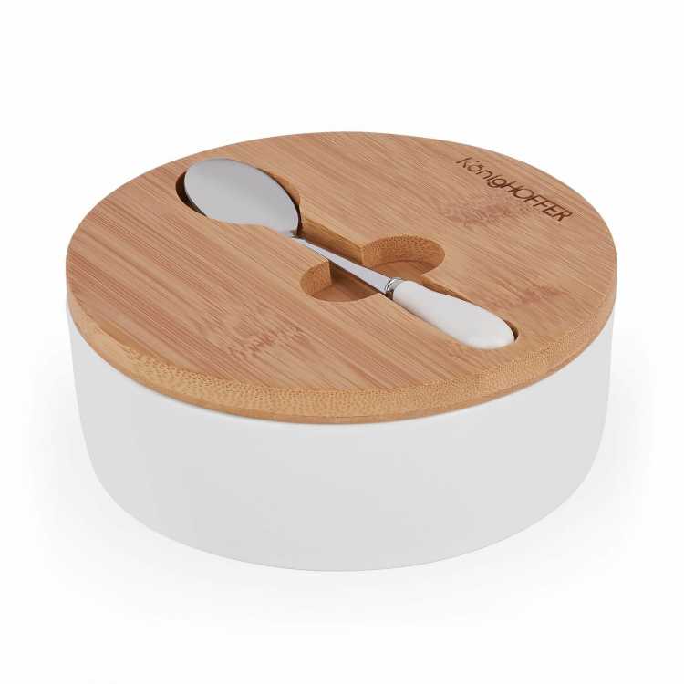Obrázok pre Cukornička porcelánová s lyžičkou biela