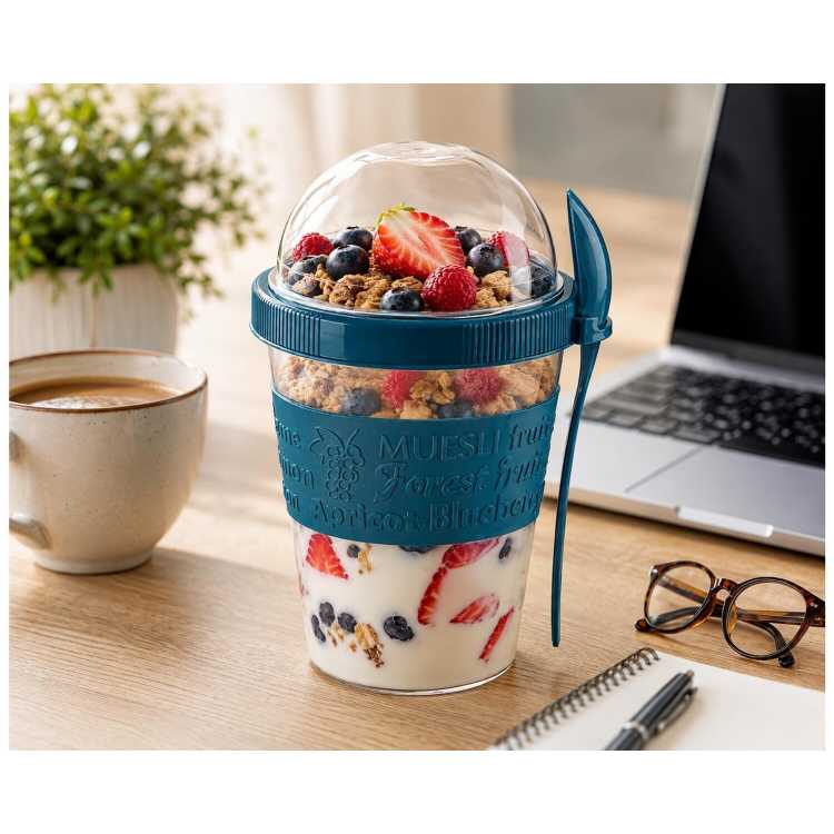 Obrázok pre Dóza na jogurt a müsli s lyžičkou 600 ml