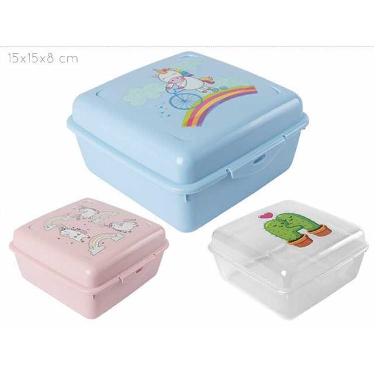 box nádoba desiata obed plastová tesniaca uzatvárateľná roôzne farby detský motív