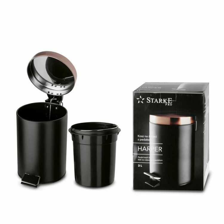 Obrázok pre Odpadkový kôš čierno-ružový 3l Starke Pro Harper