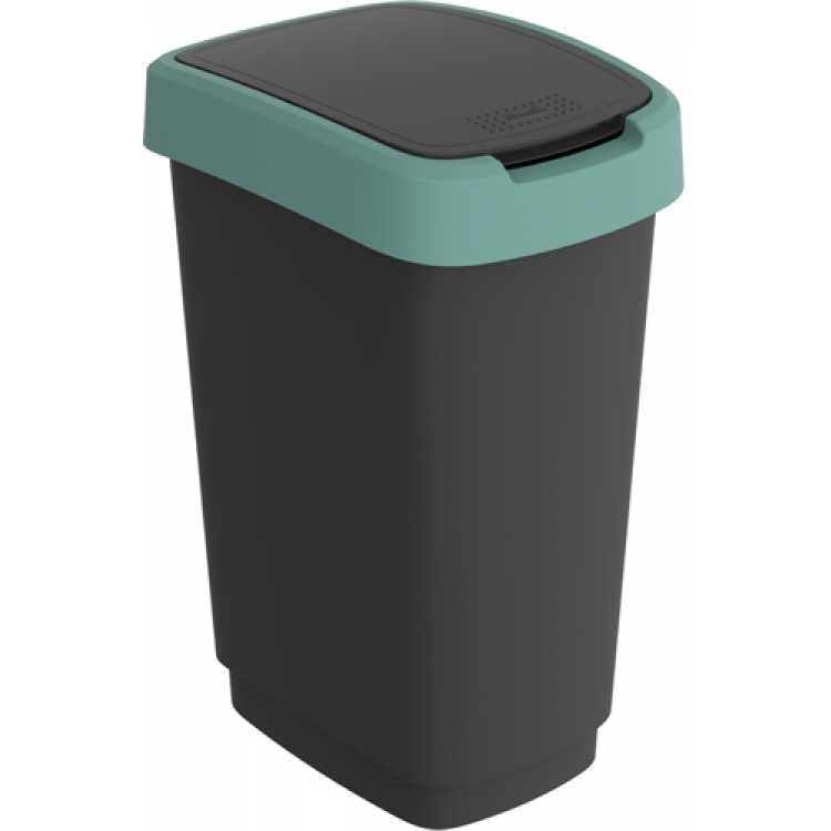 Obrázok pre Odpadkový kôš Twist 10l čierno-zelené imelo