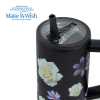 Obrázok pre Termohrnček 900ml so slamkou BLACK FLORAL